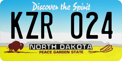 ND license plate KZR024