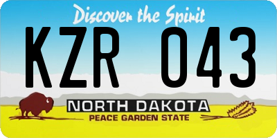 ND license plate KZR043