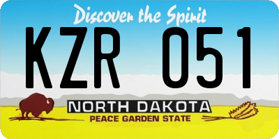 ND license plate KZR051