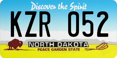 ND license plate KZR052