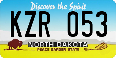 ND license plate KZR053