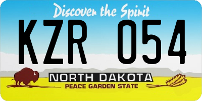 ND license plate KZR054