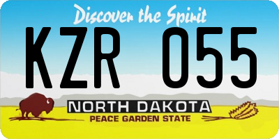 ND license plate KZR055