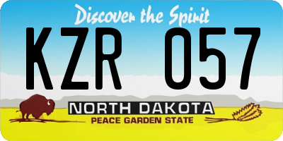 ND license plate KZR057
