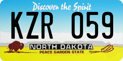 ND license plate KZR059