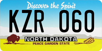 ND license plate KZR060