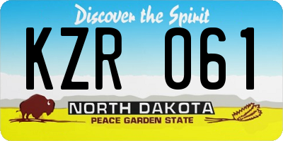 ND license plate KZR061