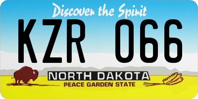 ND license plate KZR066