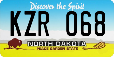 ND license plate KZR068