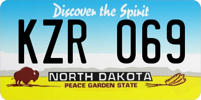 ND license plate KZR069