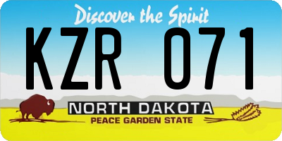 ND license plate KZR071