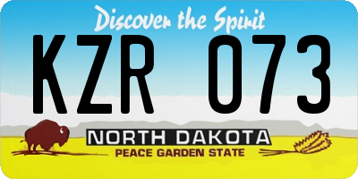 ND license plate KZR073