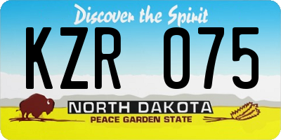 ND license plate KZR075