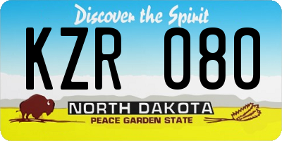 ND license plate KZR080