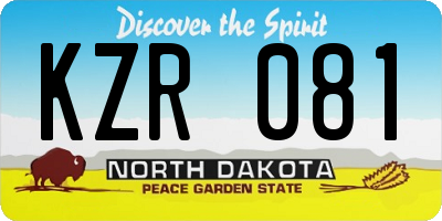 ND license plate KZR081