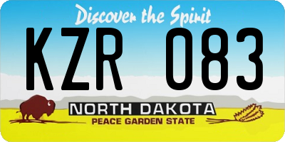 ND license plate KZR083