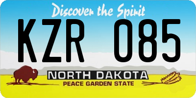 ND license plate KZR085