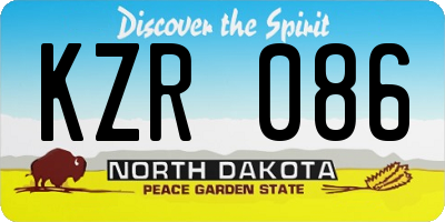 ND license plate KZR086