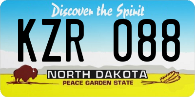 ND license plate KZR088