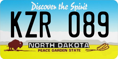 ND license plate KZR089