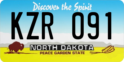 ND license plate KZR091