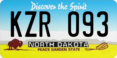 ND license plate KZR093