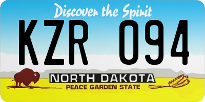 ND license plate KZR094