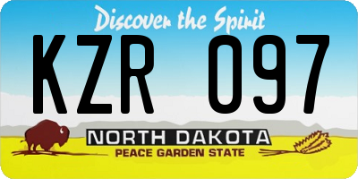 ND license plate KZR097