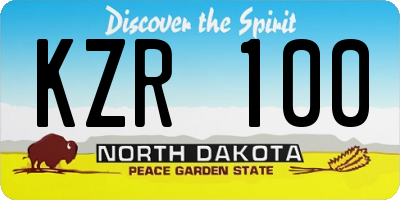 ND license plate KZR100
