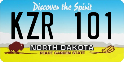ND license plate KZR101