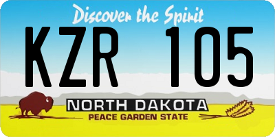 ND license plate KZR105
