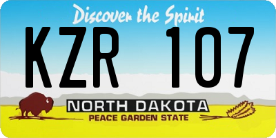 ND license plate KZR107