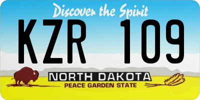 ND license plate KZR109