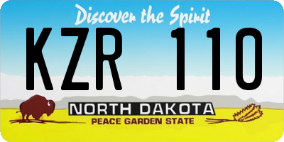 ND license plate KZR110