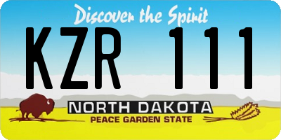 ND license plate KZR111