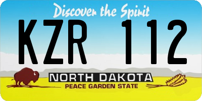 ND license plate KZR112