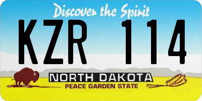 ND license plate KZR114