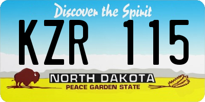 ND license plate KZR115