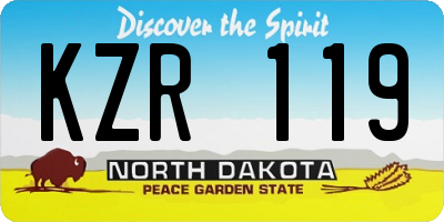 ND license plate KZR119