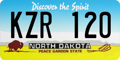 ND license plate KZR120