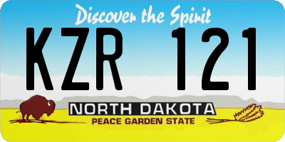ND license plate KZR121