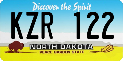 ND license plate KZR122