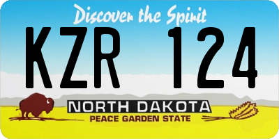 ND license plate KZR124