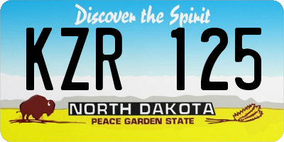 ND license plate KZR125