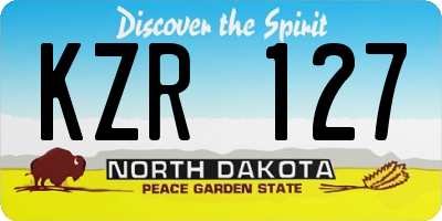 ND license plate KZR127