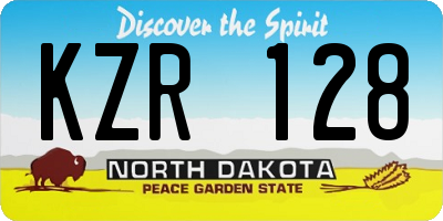 ND license plate KZR128