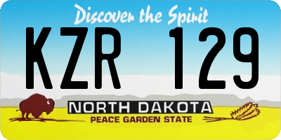 ND license plate KZR129