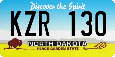 ND license plate KZR130