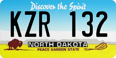 ND license plate KZR132