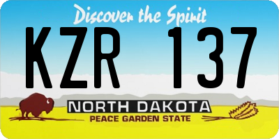 ND license plate KZR137